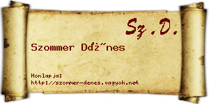 Szommer Dénes névjegykártya