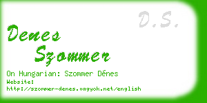 denes szommer business card